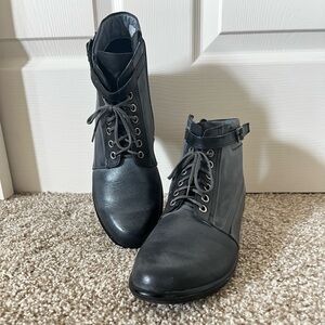 Naot lace up ankle boots with side zipper